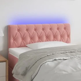 Pink velvet headboard with LED 90x7x78/88 cm by vidaXL, Headboards and footboards - Ref: Foro24-3121989, Price: 62,84 €, Disc...