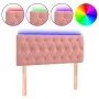 Pink velvet headboard with LED 90x7x78/88 cm by vidaXL, Headboards and footboards - Ref: Foro24-3121989, Price: 62,84 €, Disc...