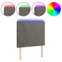 Cabecero con luces LED terciopelo gris oscuro 80x5x118/128 cm de vidaXL, Cabeceros y pies de cama - Ref: Foro24-3122175, Prec...