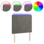 Cabecero con luces LED terciopelo gris oscuro 80x5x118/128 cm de vidaXL, Cabeceros y pies de cama - Ref: Foro24-3122175, Prec...