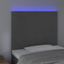 Cabecero con luces LED terciopelo gris oscuro 80x5x118/128 cm de vidaXL, Cabeceros y pies de cama - Ref: Foro24-3122175, Prec...