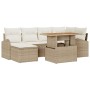 Conjunto de sofá de jardín 7 pcs Beige Poliratán en Sofás de exterior | Comprar online en Foru.es