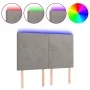 Cabecero con luces LED terciopelo gris claro 144x5x118/128 cm de vidaXL, Cabeceros y pies de cama - Ref: Foro24-3122192, Prec...