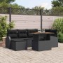 Conjunto de sofá de jardín 7 pcs Negro Poliratán en Sofás de exterior | Comprar online en Foru.es