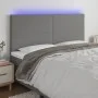 Headboard with LED lights dark gray fabric 200x5x118/128 cm by vidaXL, Headboards and footboards - Ref: Foro24-3122167, Price...