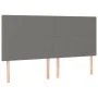 Kopfteil mit LED-Leuchten aus dunkelgrauem Stoff, 200 x 5 x 118/128 cm von vidaXL, Kopf- und Fußteile - Ref: Foro24-3122167, ...