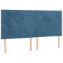 Cabecero con luces LED terciopelo azul oscuro 160x5x118/128 cm de vidaXL, Cabeceros y pies de cama - Ref: Foro24-3122202, Pre...