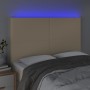 Cabecero con luces LED tela crema 144x5x118/128 cm de vidaXL, Cabeceros y pies de cama - Ref: Foro24-3122147, Precio: 119,67 ...