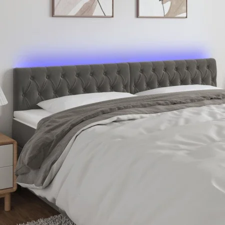 Dark gray velvet headboard with LED 180x7x78/88 cm by vidaXL, Headboards and footboards - Ref: Foro24-3122009, Price: 72,24 €...