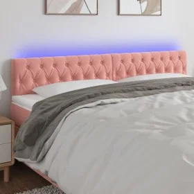 Cabecero con LED de terciopelo rosa 200x7x78/88 cm de vidaXL, Cabeceros y pies de cama - Ref: Foro24-3122019, Precio: 97,02 €...