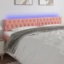 Cabecero con LED de terciopelo rosa 200x7x78/88 cm de vidaXL, Cabeceros y pies de cama - Ref: Foro24-3122019, Precio: 97,02 €...