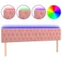 Cabecero con LED de terciopelo rosa 200x7x78/88 cm de vidaXL, Cabeceros y pies de cama - Ref: Foro24-3122019, Precio: 97,02 €...