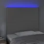 Cabecero con luces LED cuero sintético gris 100x5x118/128 cm de vidaXL, Cabeceros y pies de cama - Ref: Foro24-3122232, Preci...