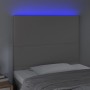 Cabecero con luces LED cuero sintético gris 100x5x118/128 cm de vidaXL, Cabeceros y pies de cama - Ref: Foro24-3122232, Preci...