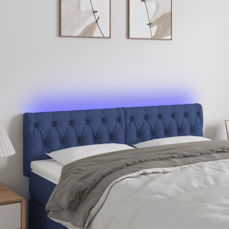 Cabecero con LED de tela azul 160x7x78/88 cm de vidaXL, Cabeceros y pies de cama - Ref: Foro24-3121960, Precio: 79,70 €, Desc...