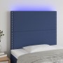 Cabecero con luces LED tela azul 100x5x118/128 cm de vidaXL, Cabeceros y pies de cama - Ref: Foro24-3122280, Precio: 55,95 €,...