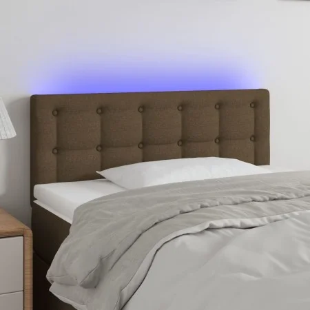 Headboard with LED in dark brown fabric 100x5x78/88 cm by vidaXL, Headboards and footboards - Ref: Foro24-3122039, Price: 40,...