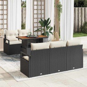 Conjunto de sofá de jardín 6 pcs Negro Poliratán en Sofás de exterior | Comprar online en Foru.es