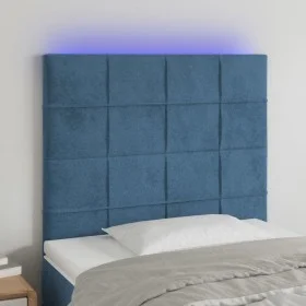Kopfteil mit LED-Beleuchtung, dunkelblauer Samt, 90 x 5 x 118/128 cm von vidaXL, Kopf- und Fußteile - Ref: Foro24-3122464, Pr...