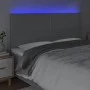 Headboard with LED lights light gray fabric 200x5x118/128 cm by vidaXL, Headboards and footboards - Ref: Foro24-3122306, Pric...