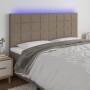 Cabecero con luces LED tela gris taupe 160x5x118/128 cm de vidaXL, Cabeceros y pies de cama - Ref: Foro24-3122434, Precio: 96...