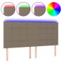 Cabecero con luces LED tela gris taupe 160x5x118/128 cm de vidaXL, Cabeceros y pies de cama - Ref: Foro24-3122434, Precio: 96...