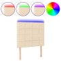 Cabecero con luces LED tela crema 100x5x118/128 cm de vidaXL, Cabeceros y pies de cama - Ref: Foro24-3122419, Precio: 62,06 €...