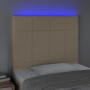 Cabecero con luces LED tela crema 100x5x118/128 cm de vidaXL, Cabeceros y pies de cama - Ref: Foro24-3122419, Precio: 62,06 €...