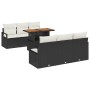 Conjunto de sofá de jardín 7 pcs Negro Poliratán en Sofás de exterior | Comprar online en Foru.es