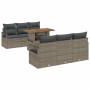 Conjunto de sofá de jardín 7 pcs Gris Poliratán en Sofás de exterior | Comprar online en Foru.es