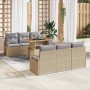 Conjunto de sofá de jardín 7 pcs Beige Poliratán en Sofás de exterior | Comprar online en Foru.es