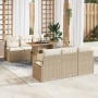 Conjunto de sofá de jardín 7 pcs Beige Poliratán en Sofás de exterior | Comprar online en Foru.es