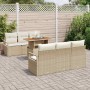 Conjunto de sofá de jardín 7 pcs Beige Poliratán en Sofás de exterior | Comprar online en Foru.es