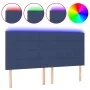 Headboard with LED lights blue fabric 180x5x118/128 cm by vidaXL, Headboards and footboards - Ref: Foro24-3122444, Price: 112...