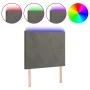 Cabecero con luces LED terciopelo gris oscuro 90x5x118/128 cm de vidaXL, Cabeceros y pies de cama - Ref: Foro24-3122181, Prec...
