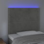 Cabecero con luces LED terciopelo gris claro 100x5x118/128 cm de vidaXL, Cabeceros y pies de cama - Ref: Foro24-3122326, Prec...