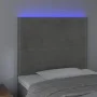 Cabecero con luces LED terciopelo gris claro 100x5x118/128 cm de vidaXL, Cabeceros y pies de cama - Ref: Foro24-3122326, Prec...