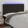 Headboard with LED lights black fabric 180x5x118/128 cm by vidaXL, Headboards and footboards - Ref: Foro24-3122440, Price: 11...