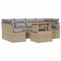 Conjunto de sofá de jardín 7 pcs Beige Poliratán en Sofás de exterior | Comprar online en Foru.es