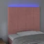 Cabecero con luces LED terciopelo rosa 90x5x118/128 cm de vidaXL, Cabeceros y pies de cama - Ref: Foro24-3122465, Precio: 65,...