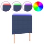 Cabecero con luces LED tela azul 100x5x118/128 cm de vidaXL, Cabeceros y pies de cama - Ref: Foro24-3122420, Precio: 67,11 €,...