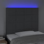 Cabecero con luces LED tela gris oscuro 100x5x118/128 cm de vidaXL, Cabeceros y pies de cama - Ref: Foro24-3122415, Precio: 7...