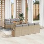 Conjunto de sofá de jardín 8 pcs Beige Poliratán en Sofás de exterior | Comprar online en Foru.es