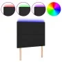 Headboard with LED lights black synthetic leather 80x5x118/128 cm by vidaXL, Headboards and footboards - Ref: Foro24-3122216,...
