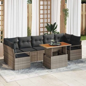 Conjunto de sofá de jardín 8 pcs Gris Poliratán en Sofás de exterior | Comprar online en Foru.es