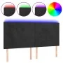 Kopfteil aus schwarzem Samt mit LED-Leuchten, 180 x 5 x 118/128 cm von vidaXL, Kopf- und Fußteile - Ref: Foro24-3122206, Prei...