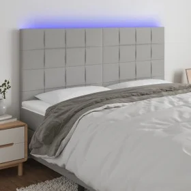 Cabecero con luces LED tela gris claro 200x5x118/128 cm de vidaXL, Cabeceros y pies de cama - Ref: Foro24-3122446, Precio: 12...