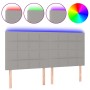 Cabecero con luces LED tela gris claro 200x5x118/128 cm de vidaXL, Cabeceros y pies de cama - Ref: Foro24-3122446, Precio: 12...