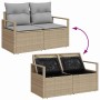 Conjunto de sofá de jardín 9 pcs Beige Poliratán en Sofás de exterior | Comprar online en Foru.es