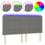 Headboard with LED lights dark gray fabric 160x5x118/128 cm by vidaXL, Headboards and footboards - Ref: Foro24-3122431, Price...